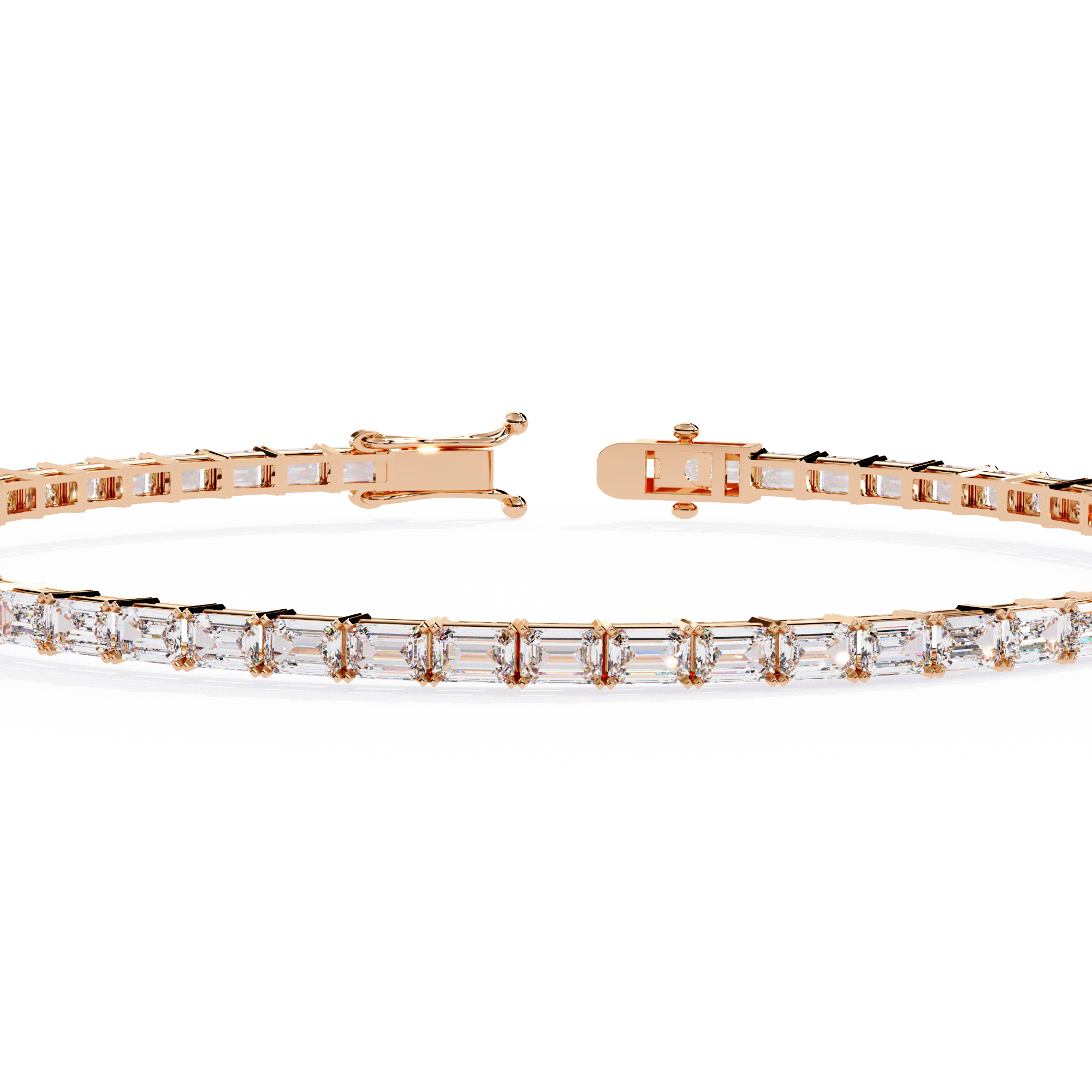 Solitairekart 3.53ct Emerald Cut Natural Diamond Tennis Bracelet-HI Color. VS-SI Clarity
